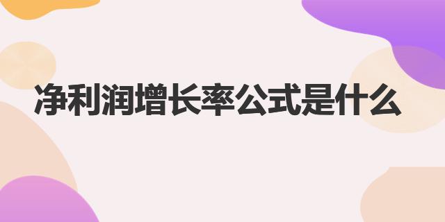 凈利潤增長率公式是什么