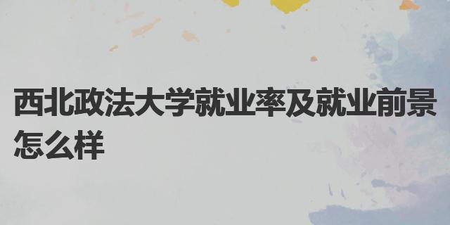 西北政法大学就业率及就业前景怎么样