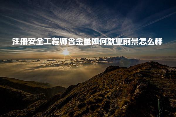 注冊(cè)安全工程師含金量如何 就業(yè)前景怎么樣