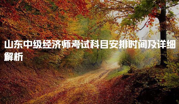山東中級經(jīng)濟(jì)師考試科目安排時間及詳細(xì)解析