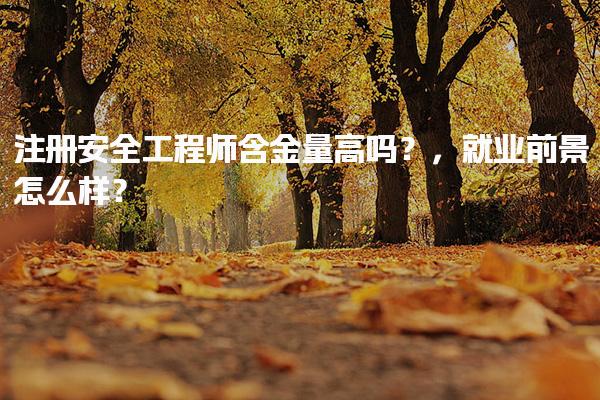 注冊安全工程師含金量高嗎？就業前景怎么樣？
