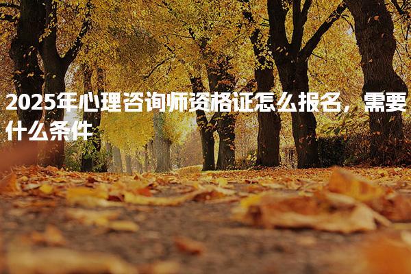 2025年心理咨詢師資格證怎么報名需要什么條件