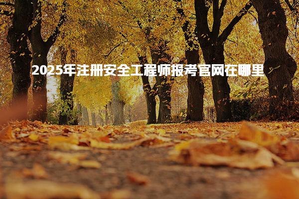2025年注冊(cè)安全工程師報(bào)考官網(wǎng)在哪里