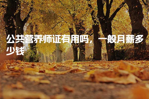 公共營(yíng)養(yǎng)師證有用一般月薪多少錢