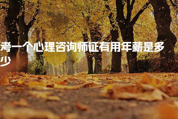 考一个心理咨询师证有用吗 薪资水平与影响因素