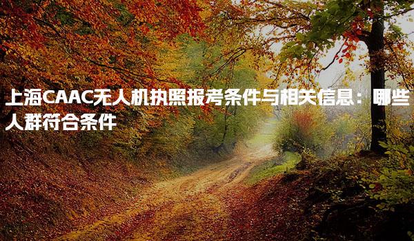 上海CAAC无人机执照报考条件与相关信息：哪些人群符合条件