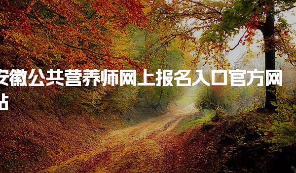 安徽公共营养师网上报名入口官方网站