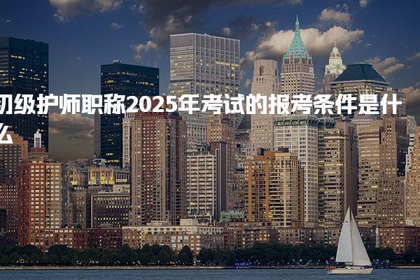 初级护师职称2025年考试的报考条件是什么