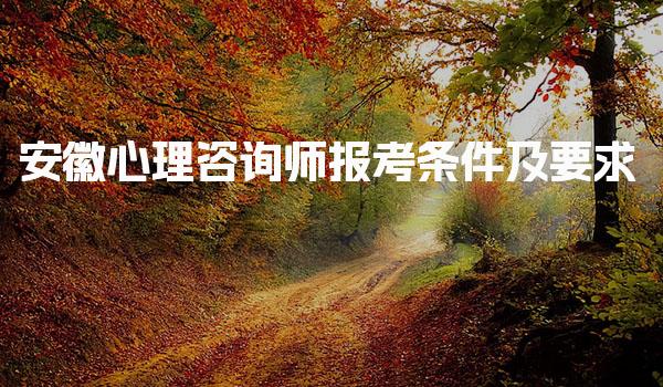 安徽心理咨询师报考条件及要求 报名流程与考试安排