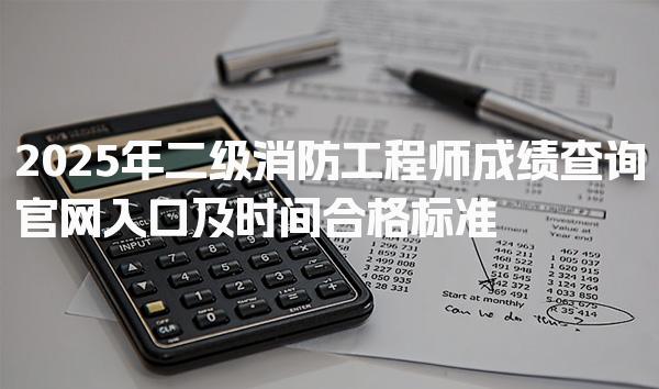 2025年二级消防工程师成绩查询官网入口及时间，合格标准