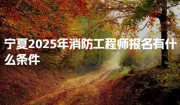 宁夏2025年消防工程师报名有什么条件