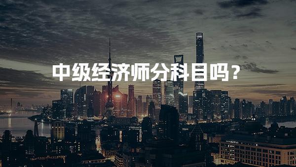 中级经济师分科目吗？全面解析考试科目与备考策略