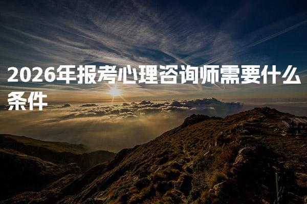 2026年报考心理咨询师需要什么条件 考试安排与报名流程
