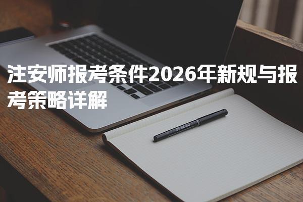2026年注安师报考条件解读：新规与报考策略详解