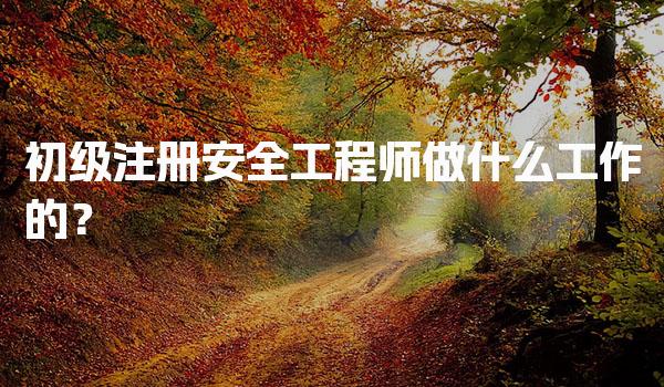 初级注册安全工程师做什么工作的？