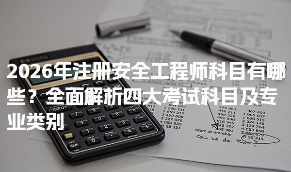 2026年注册安全工程师科目有哪些？全面解析四大考试科目及专业类别