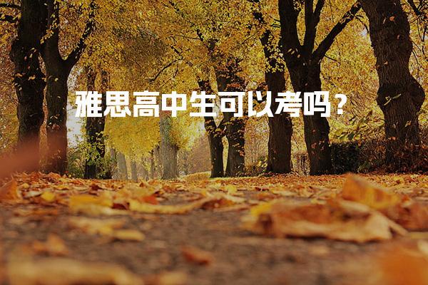 雅思高中生可以考吗？要求说明