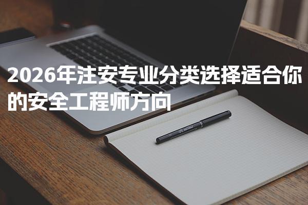 2026年注安专业分类解析：选择适合你的安全工程师方向