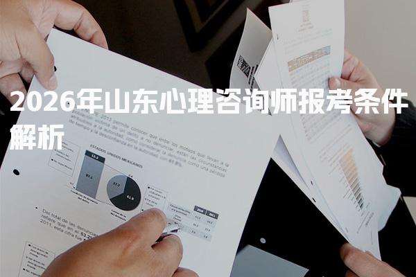 2026年山东心理咨询师报考条件解析