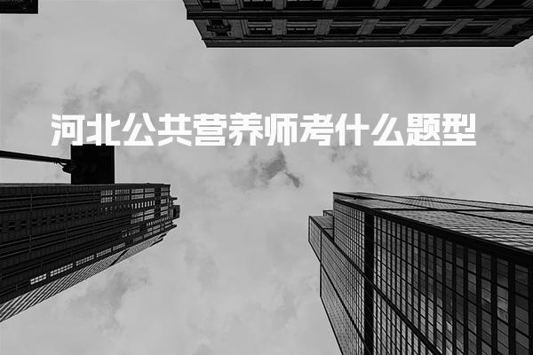2026年河北公共营养师考什么题型