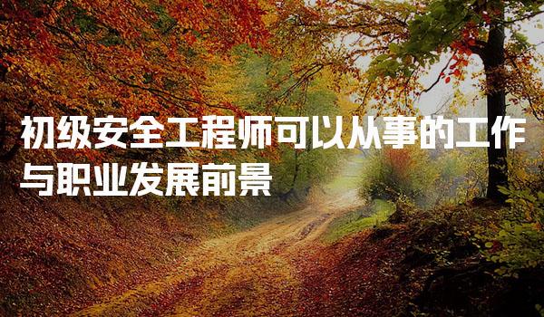 初级安全工程师可以从事的工作与职业发展前景