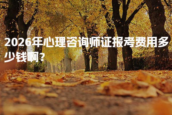 2026年心理咨询师证报考费用多少钱啊？解析与费用结构