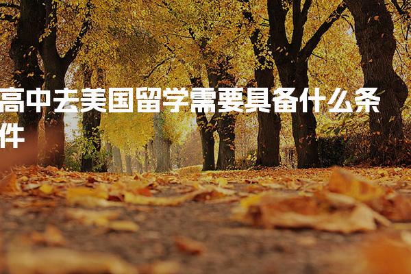 高中去美国留学需要具备什么条件_美国留学